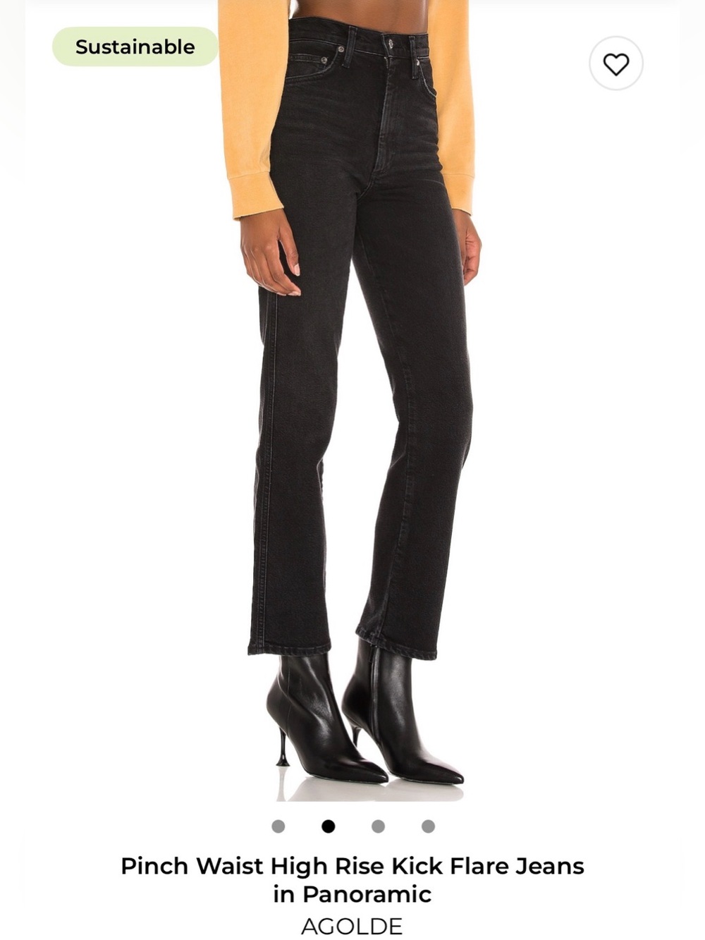 Agolde Black High-Rise Kick Flare Jeans size 24
